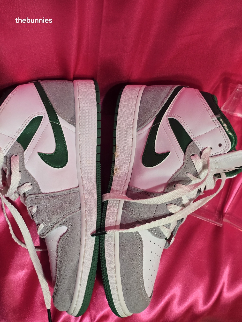 Youth High-Top Sneakers in White and Green